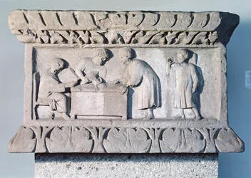 Relief Depicting a Tax Collecting Scene